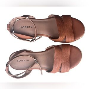 TORRID Cutout Platform Espadrille Wedge Sandals Tan-10W